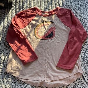 Tea Collection Pink and White Bird Raglan Shirt